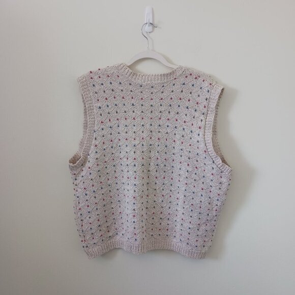 Vintage Northern Reflections Cardigan Vest Knit V Neck Beige Size L - Picture 2 of 6